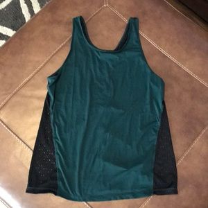 Black and green workout tank